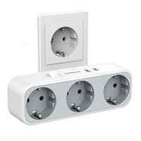 TESSAN Multiple Wall Socket Extender with 3 AC Outlets 2 USB Ports Switch EU Plug Power Socket Adapter Charger for Home Travel