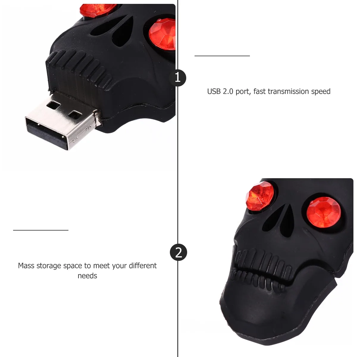 

Skull USB Drive Portable Labels Type Center Jump 2.0 Flash Halloween Pendrive Thumb