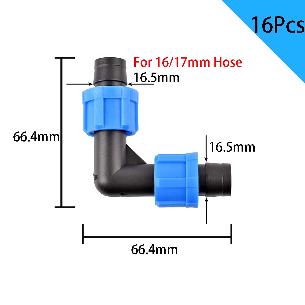 4/8/16 sztuk wąż PE złącza 16mm Tee naprawy łokcia wtyk końcowy Tap armatura zablokowany wąż nawadnianie ogrodu systemu nawadniania