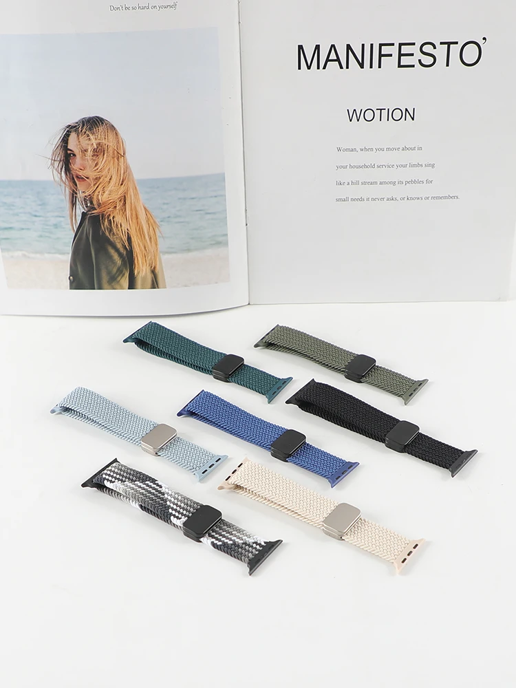 Braided Strap For Apple Watch Band 44mm 46mm 45mm 40mm 42mm 41mm 38mm Correa Bracelet iWatch Series 10 9 se 8 7 6 5 Ultra 2 49mm