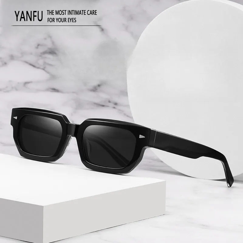 

2025 толстые черные поляризационные солнцезащитные очки, мужские ацетатные очки, женские уличные защитные очки UV400, пляжные модные очки для вождения, мужские