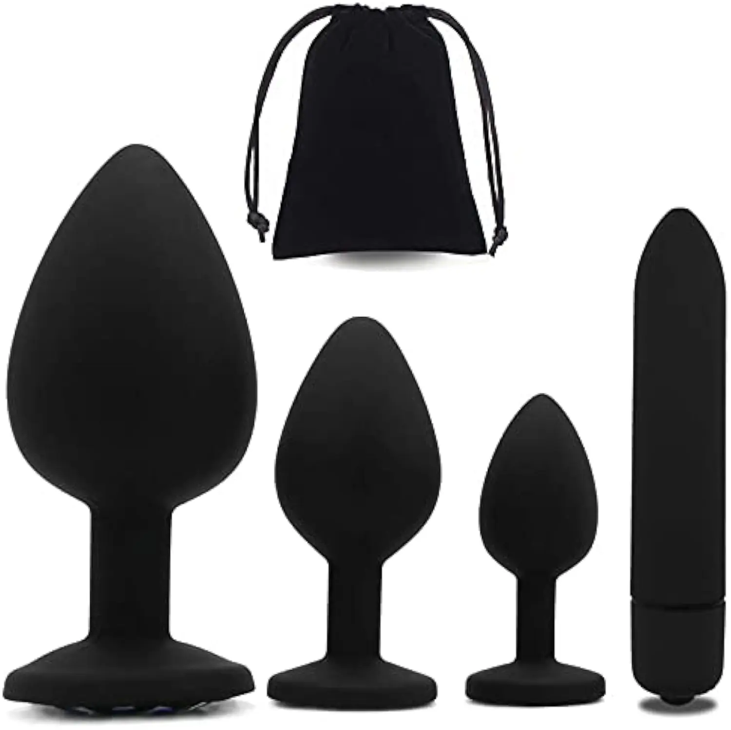 4 Pcs/set Adult Silicone Anal Plug Dildos Bullet Vibrator Butt Plugs Sex Toys Women Men Gay Prostate Massager Anal Masturbating