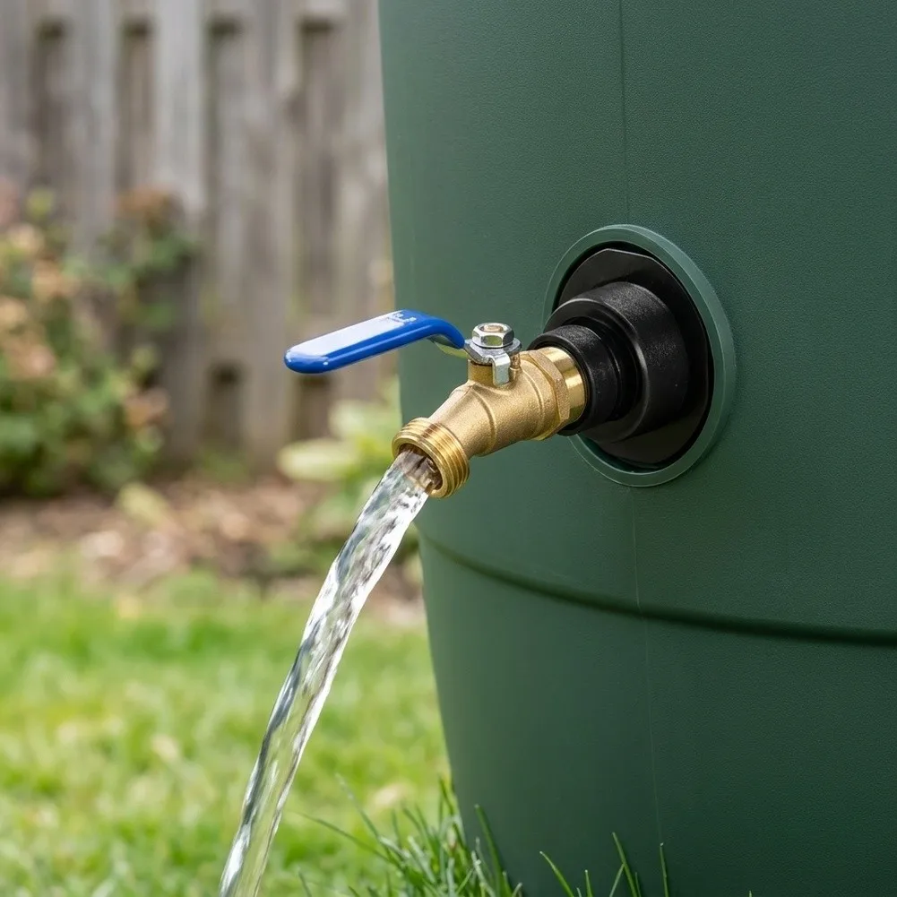Brass-Fitted Drain Kit for For rubbermaid Stocks Water Tanks 50 Gal Through 300 Gal with 3/4 NPT x 3/4 Standard Connection