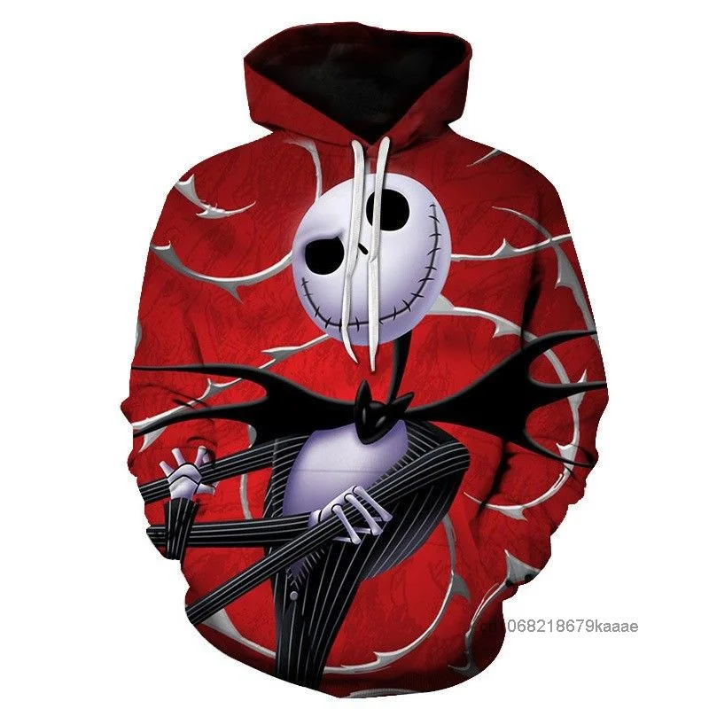 Disney The Nightmare Before Christmas 3D Pattern Hoodie American Style New Fashion Pullovers Harajuku Loose Casual Handsome Top