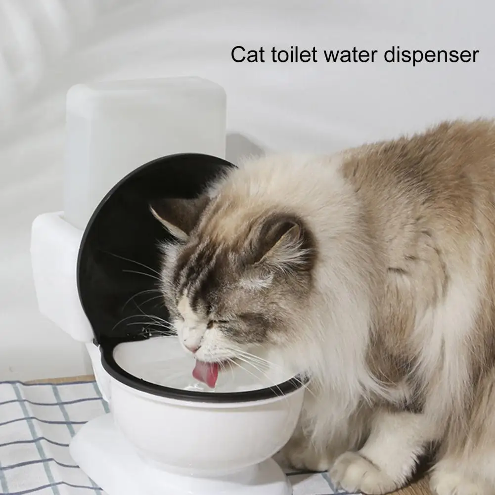 New 650ML Automatic Cat Toilet Water Dispenser Dustproof  Toilet Shape Pet Water Fountain Drinking Bowl Plastic