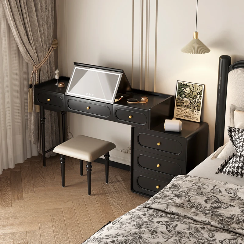 

Vintage Nordic Dresser Makeup Cabinet Storage Bedroom Make Up Dressing Table Drawer Mirrors Coiffeuse De Chambre Furniture