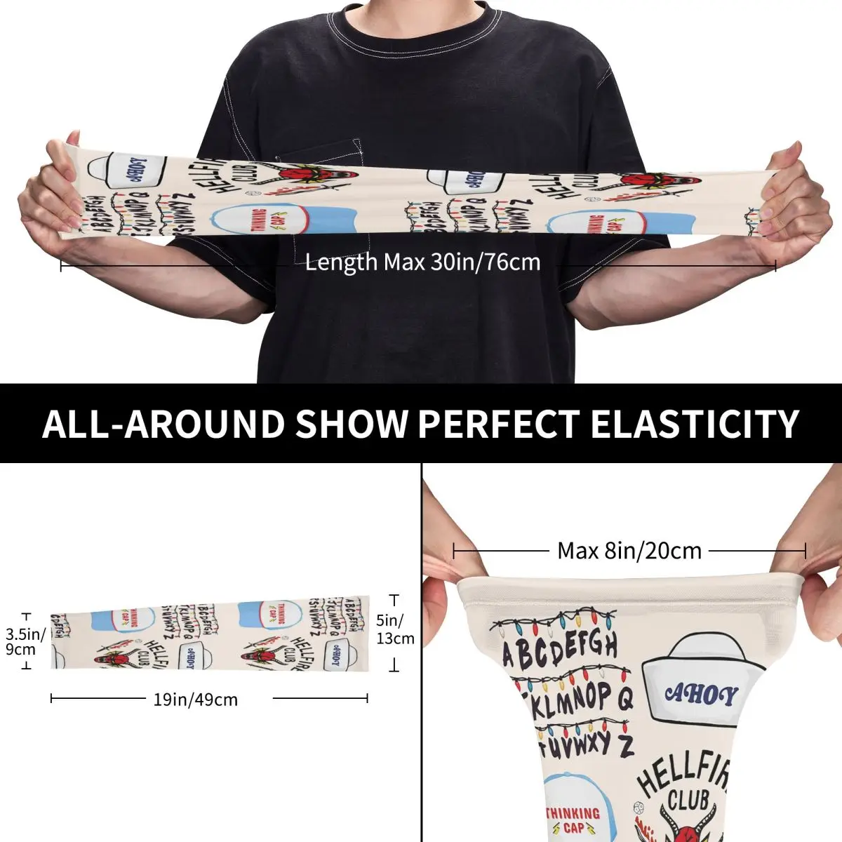 Stranger Sticker Outdoor Arm Sleeves Sun UV Protection Cover Summer Ice Silk Cycling Tattoo Sleeves