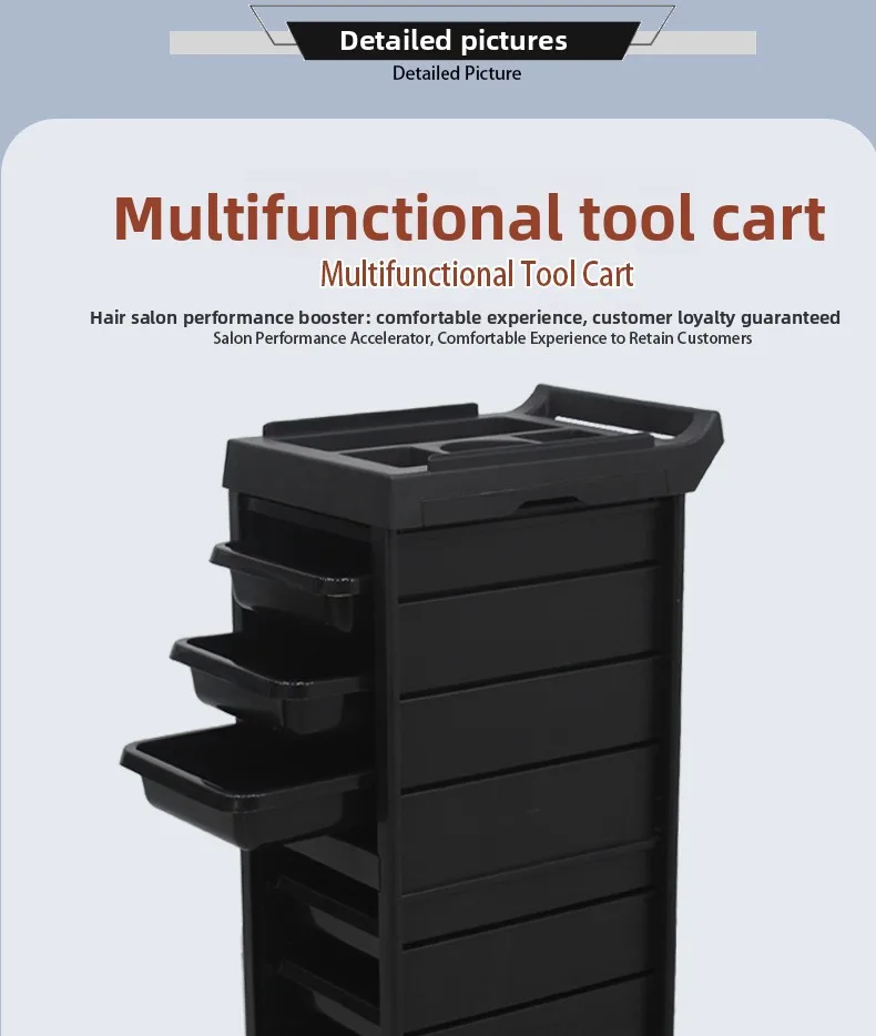 Yjq barber shop tool cabinet hair salon beauty cart perm and dye bar cart hair tool storage rack