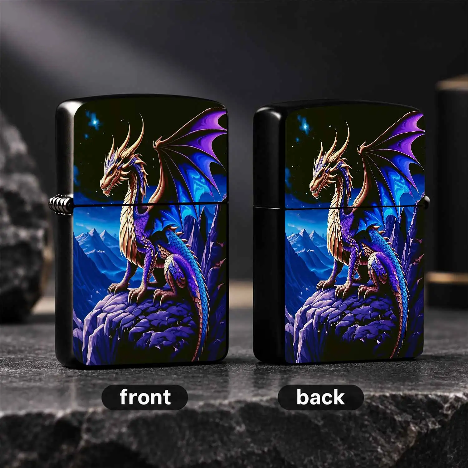 Fantasy Starryamethyst Dragon Lighter, Vibrant Gradient Mystical Creature Art Pattern, Sleek Portable All-Purpose Daily Use Accessory, Ideal For Gifting Collecting Party Outdoor And Indoor Scenes, Exquisite Decorative P A Humorous And Inter
