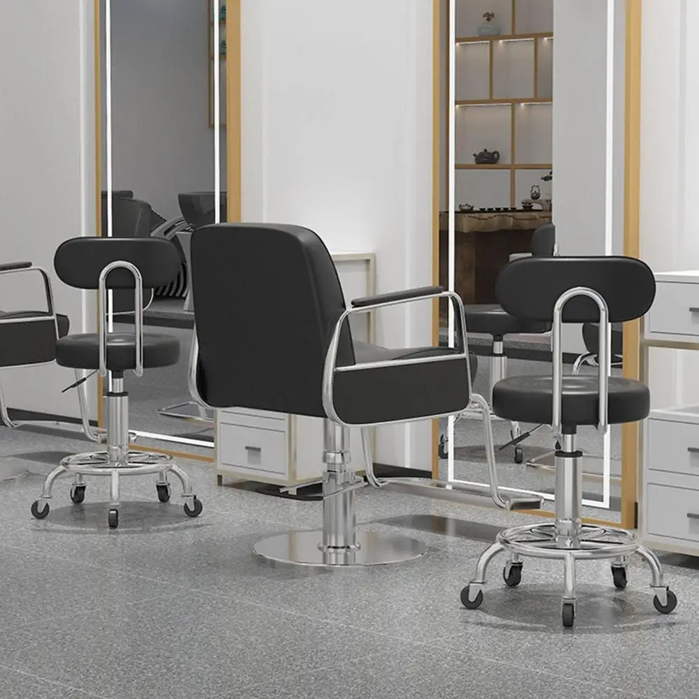 Taburete redondo para salón de belleza, silla giratoria de altura ajustable para elevación de pestañas, muebles para barbería