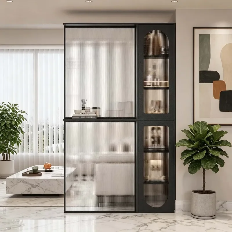 Wooden Entryway Shoe Cabinet Living Room Partition Shelf Household Screen Rack Display Stand Storage Locker Wine Rack