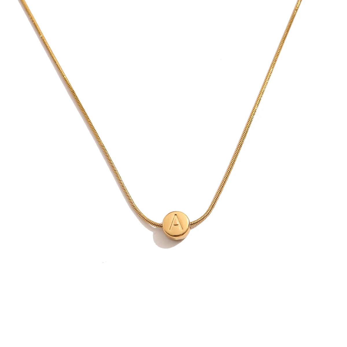Jolivie Stainless Steel Initial Necklace for Women Girls Minimalism Trendy Letter Pendant Necklaces Jewelry Christmas Gift