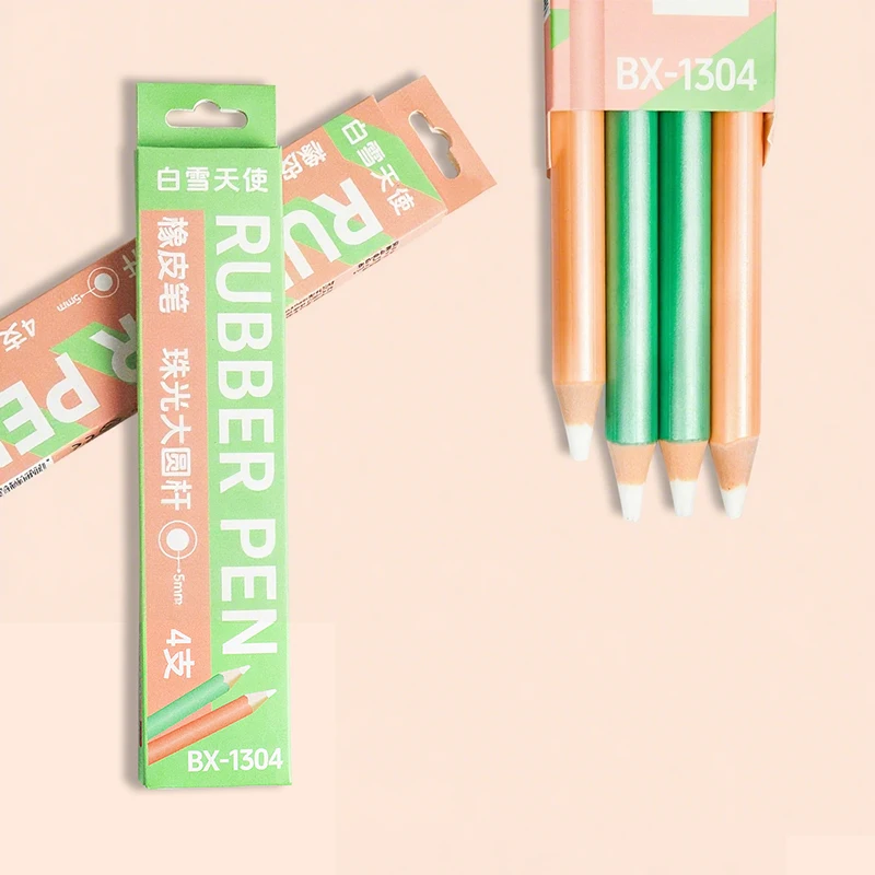 4 Eraser Pens, precise Erasing Eraser, Erasable Coloured Pencils Without Leaving Marks, Student Stationery for the School Season