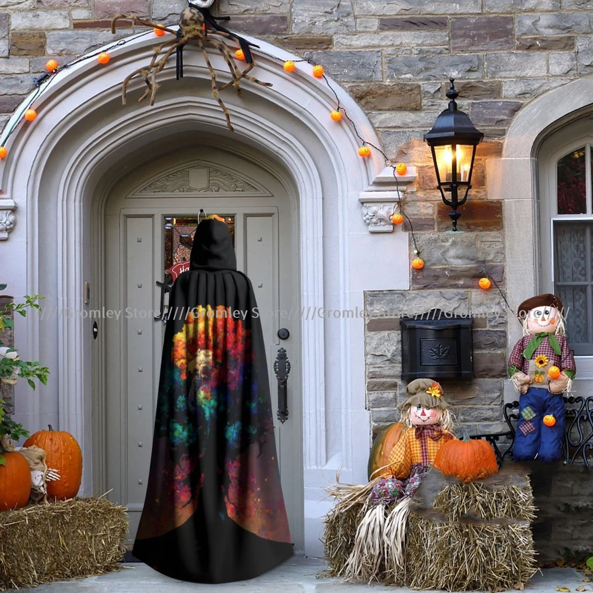 شجرة الحياة Yggdrasil الساحرة عباءة زي الهالوين التأثيري للبالغين للجنسين عباءة الرجعية العصور الرأس #6