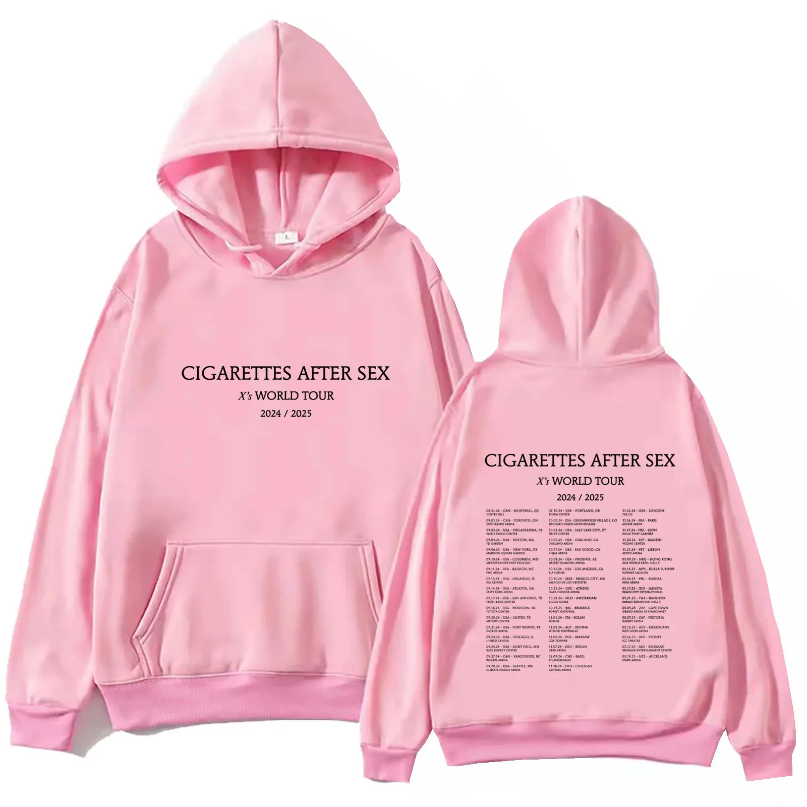 Cigarettes After Sex X\'s World Tour 2024/2025 Unisex Music Fans Gift Long Sleeve Spring and Summer V-neck Hoodie Printing Casual