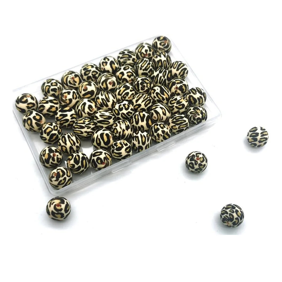 ELBA_50 pcs silicone beads 15mm bulk for key chain bulk A