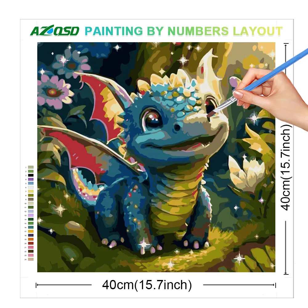 AZQSD Painting by Numbers For Adults Dragon Animal Pictures By Numbers Hand Paint Kits Modern Diy Gift Wall Decoration