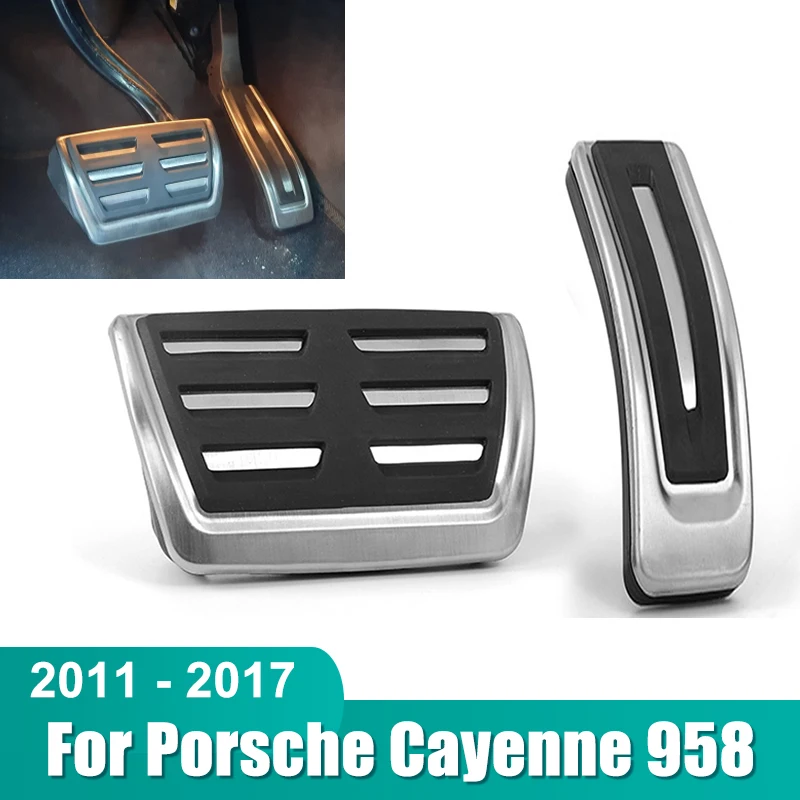Para Porsche Cayenne 958 2011 2012 2013 2014 2015 2016 2017 Pedal de acelerador de coche Pedal de freno almohadillas antideslizantes Accesorios