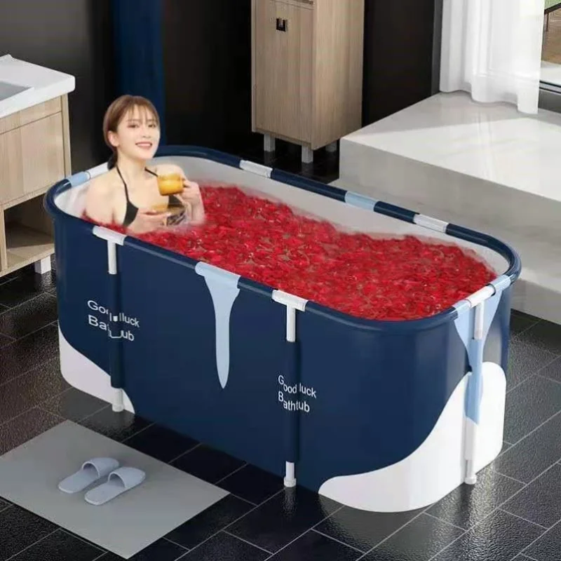 

Folding Bathtub Bath Tub Plastic Portable Bath Barrel Bathtub Mobile Cover Banheira Inflavel Adulta Household Bathtub Alberca