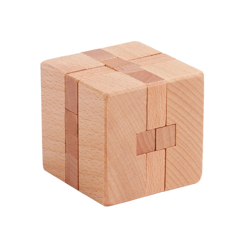 Luban bloqueio quebra-cabeça desbloquear intertravamento de madeira cérebro teaser para adultos crianças cubo lógico iq desafio mente jogo educação presente