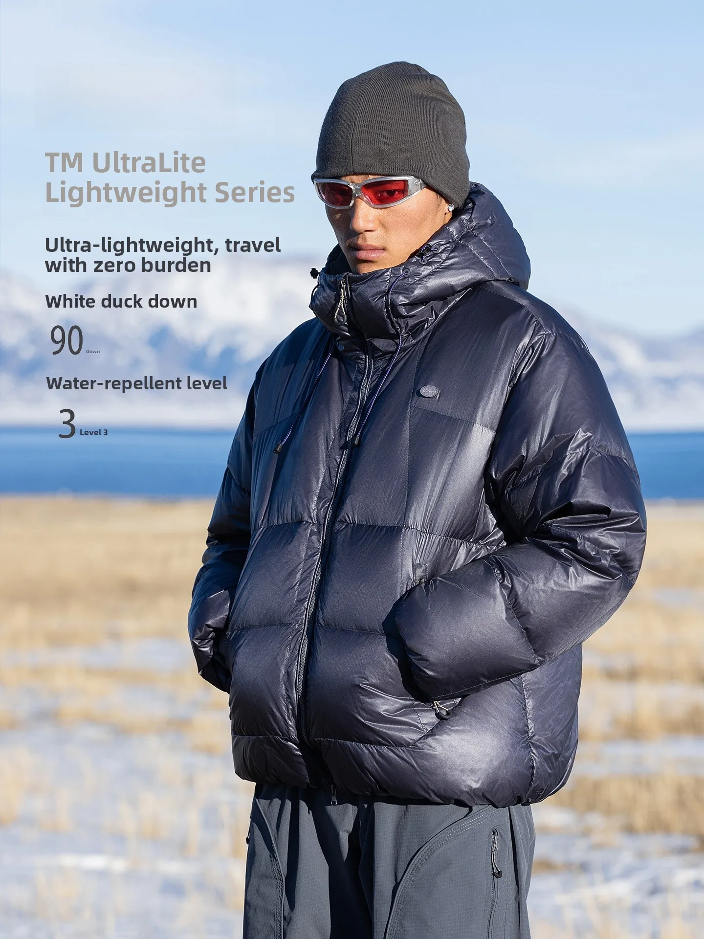 

MMOPTOP Winter Lightweight Thiened White Du down Jaet Men's Hooded Puffer Coat ex Cold Resistance Clothing