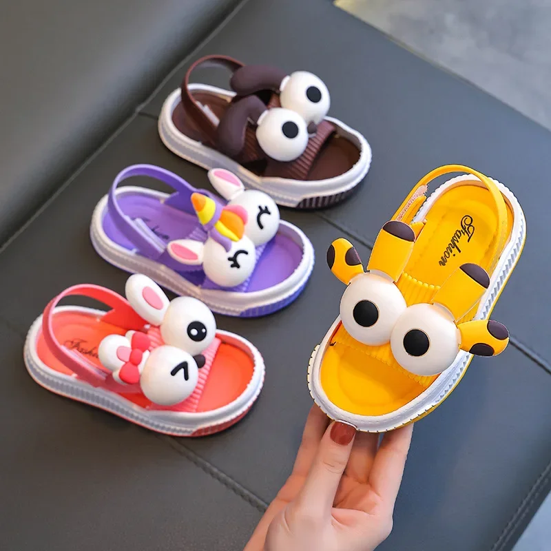 Summer Children\'s Sandals for Boys Baby Open Toe Outdoor Beach Sandals Non-Slip Soft Bottom Girls Shoes Cute Cartoon Kids Shoes