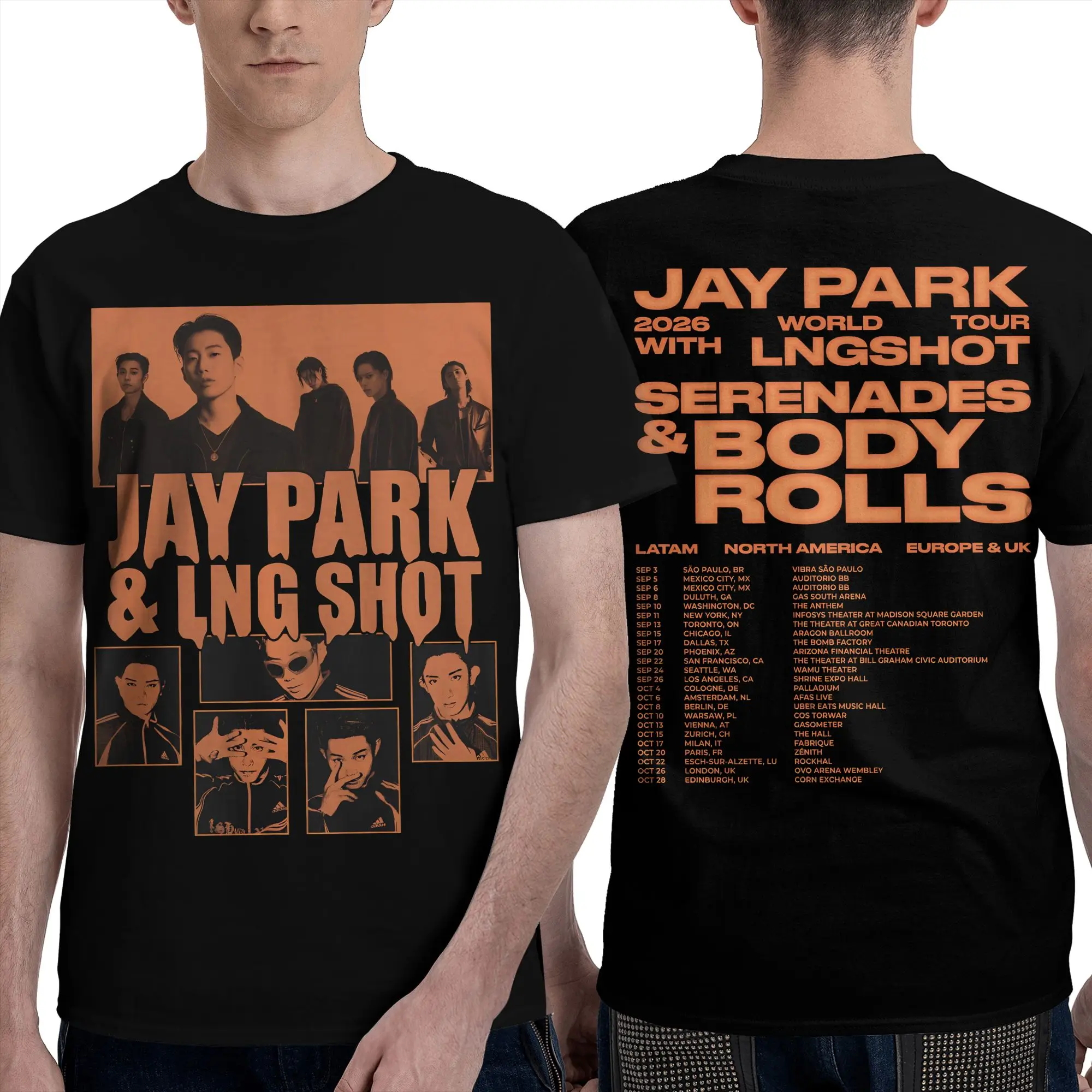 Men Women Graphic Printed Lngshot 4shoboiz Serenades & Body Rolls Jay Park 2026 World Tour   Tee T Shirt 100% Cotton  T-shirts