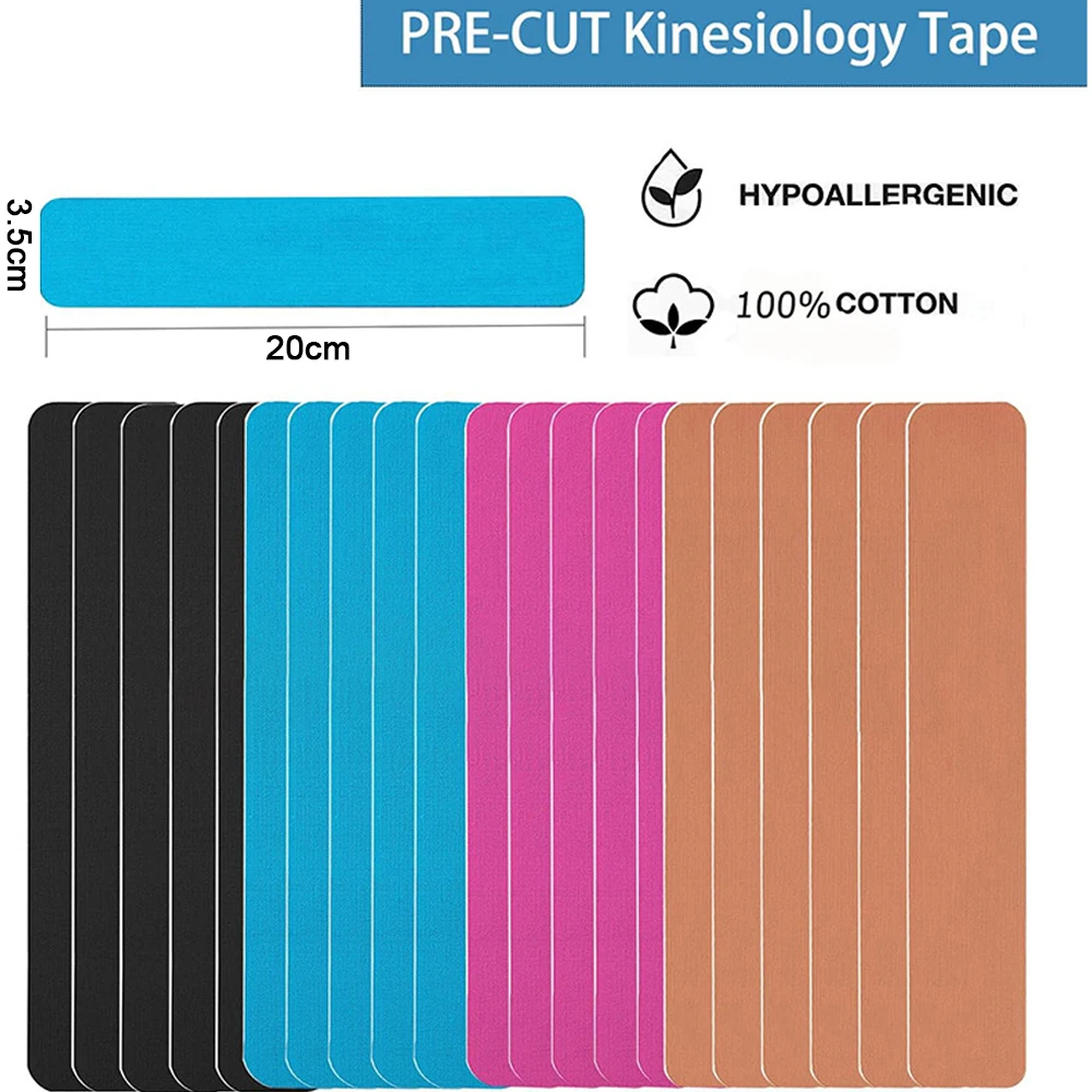 Precut Elastic Sports Kinesio Tape Athletic Recovery Stickers Fitness Bandages Kinesiology Support Pads Knee Joint Protection