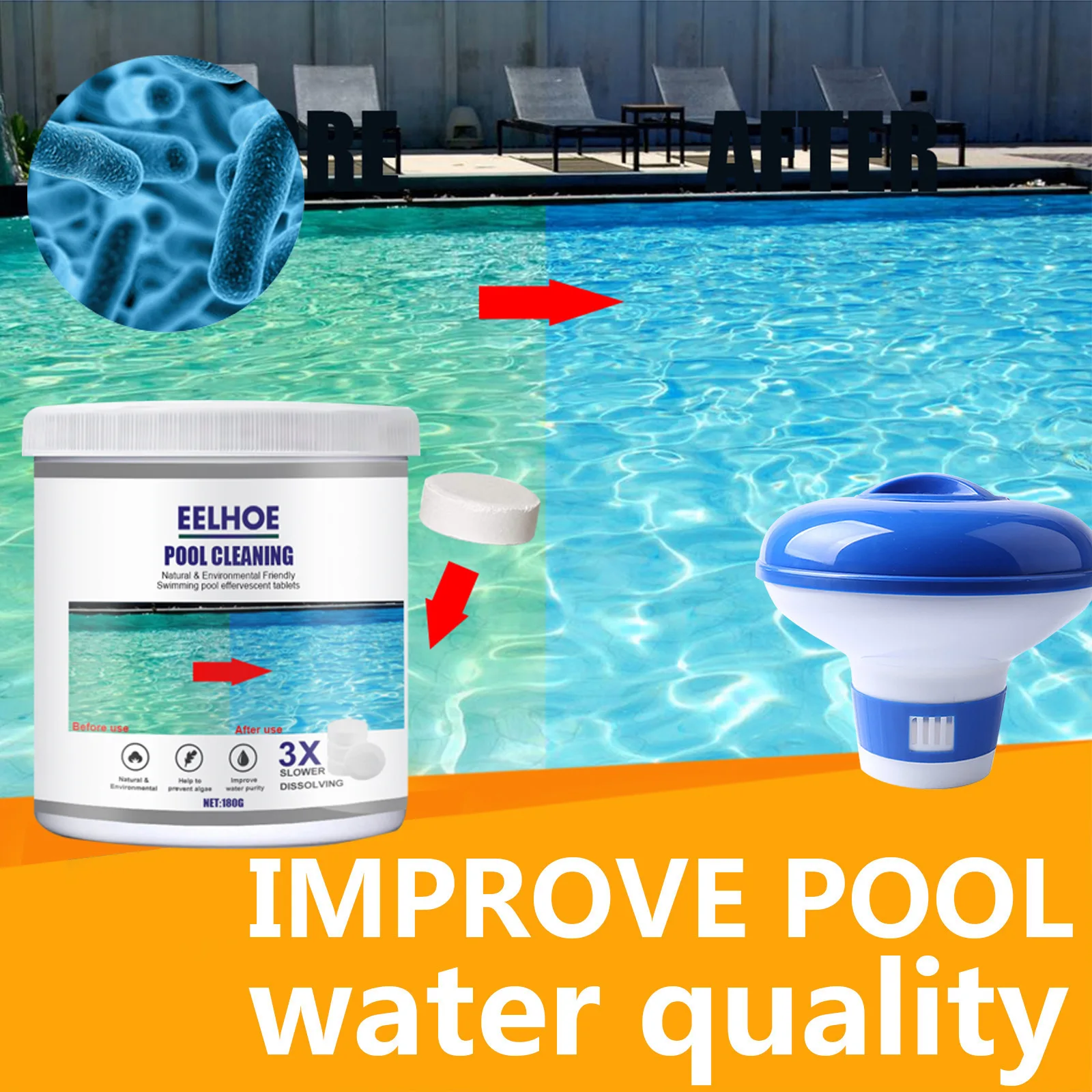 

Pool Cleaning Tablet Safe Swiming Accessories Pool Cleaning Filter Water Purification Fiber Cotton Ball For Garden Swimming Pool