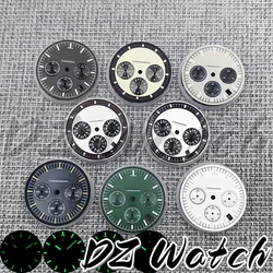 DZ 31.5mm 6- Pin Dial Quartz Movement Watch Dial With VK63 Watch Hands C3 Green glow-in-the-dark With VK63 Movement