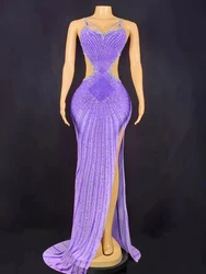 High Quality Hot Stamping Sexy Suspender Elastic Slit Dress 2024 New Fashion Custom Women'S Clothing