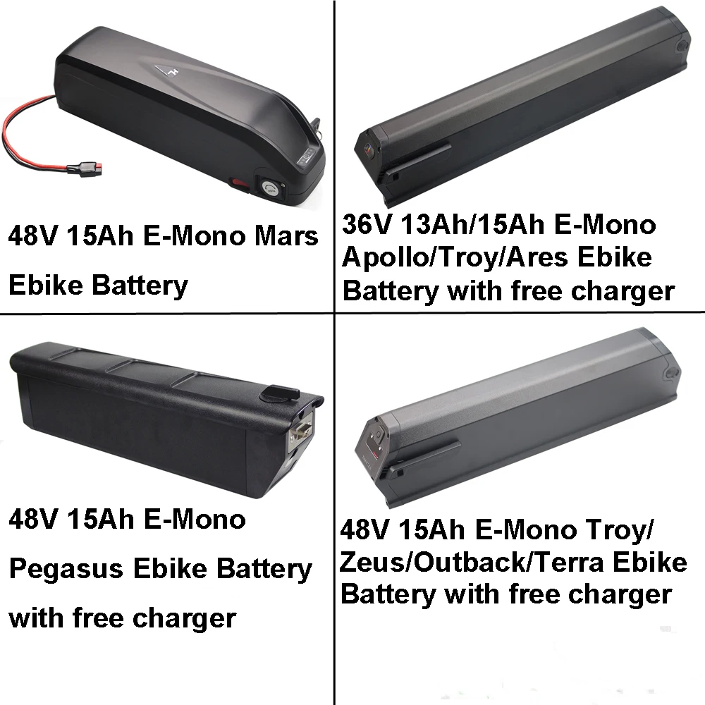 

Electric Bike Battery 36V 13Ah 48V 15Ah Lithium-ion Battery for E-Mono Apollo Troy Ares Zeus Outback Terra Pegasus E-Bike