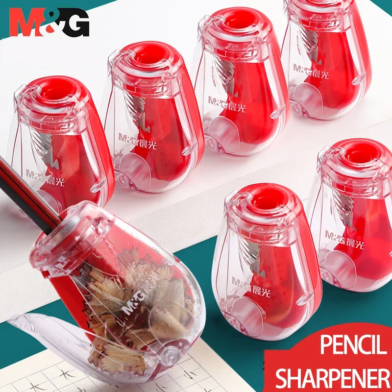 M&G 10Pcs Mini Pencil Sharpener Cute Kawaii Red Sweet Red Colored Korean Kids School Supplies Stationery