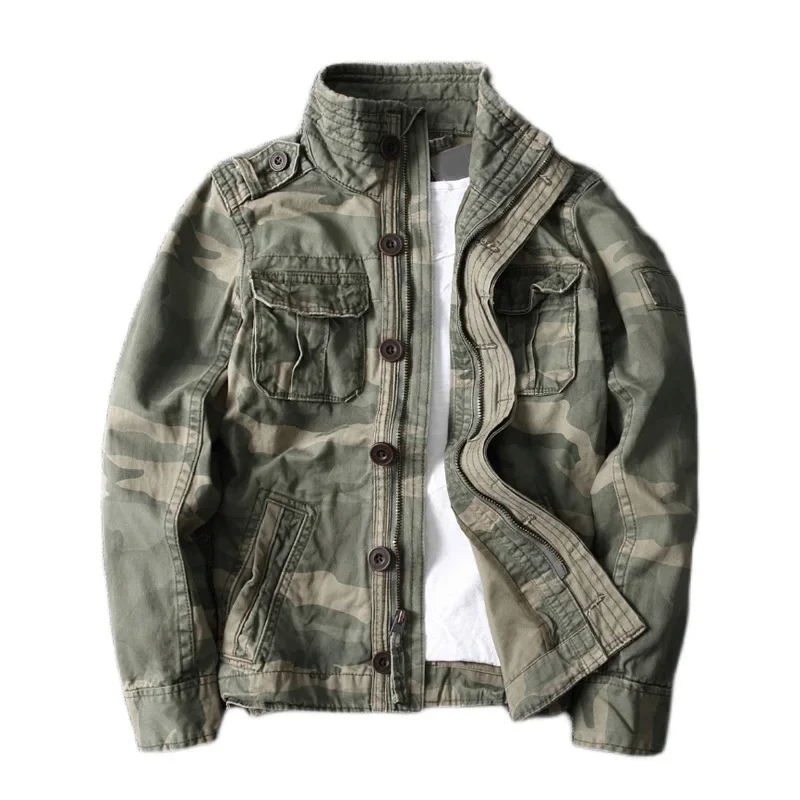 Chaqueta de camuflaje militar para hombre, ropa deportiva gruesa, abrigo de camuflaje para hombre, chaqueta de carga para trabajo al aire libre, caqui, Otoño e Invierno