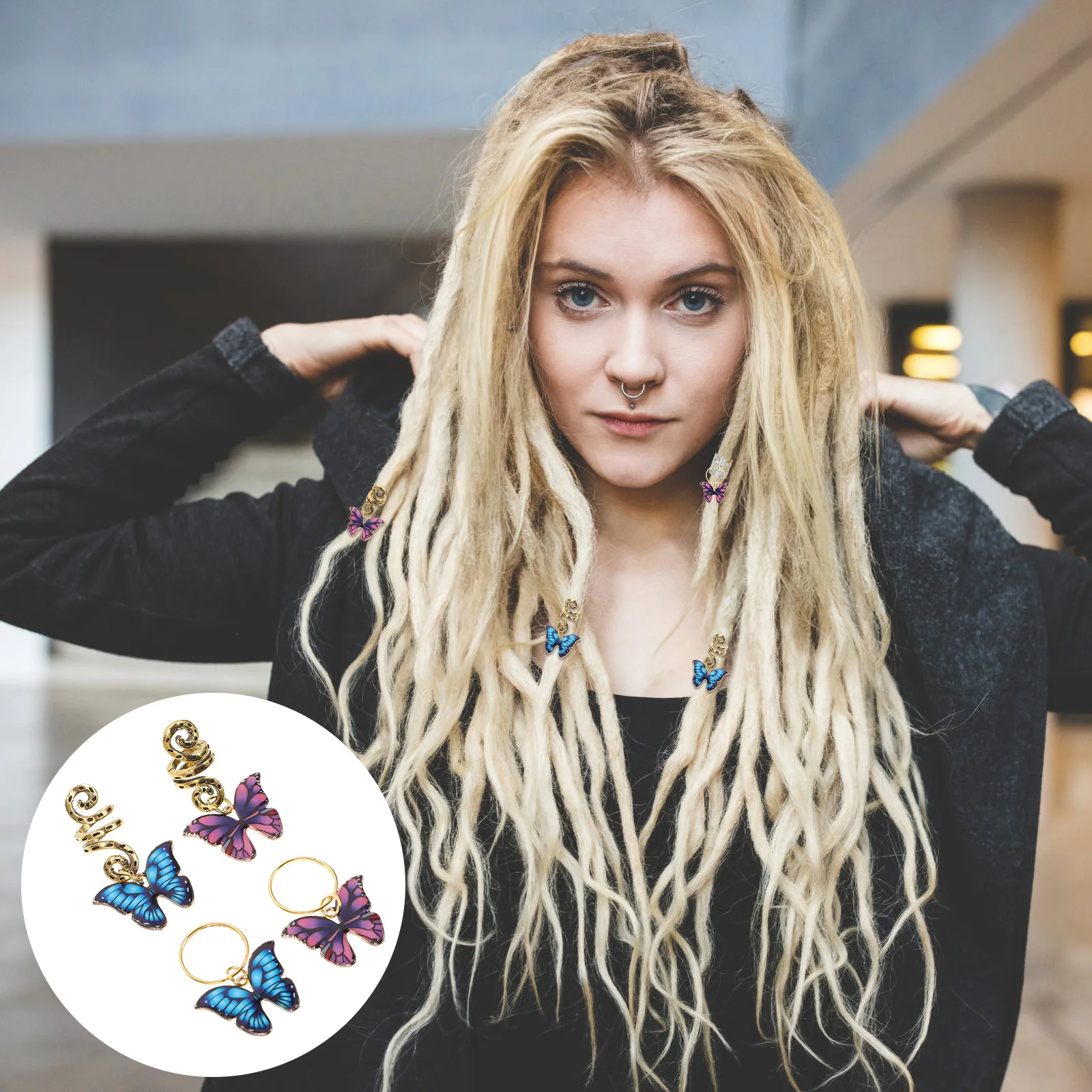 

12pcs Hair Charms Zinc Alloy Braid Jewelry Hair Rings for Braids Dreadlock Accessories Reusable Classic Spiral Shape Gifts