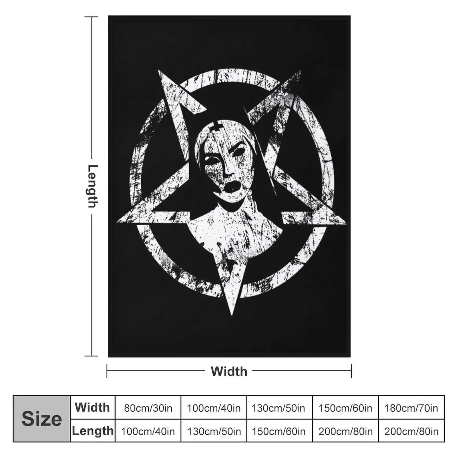 Official Satanic Nun Throw Blanket Flannel Fabric Sofas Blankets