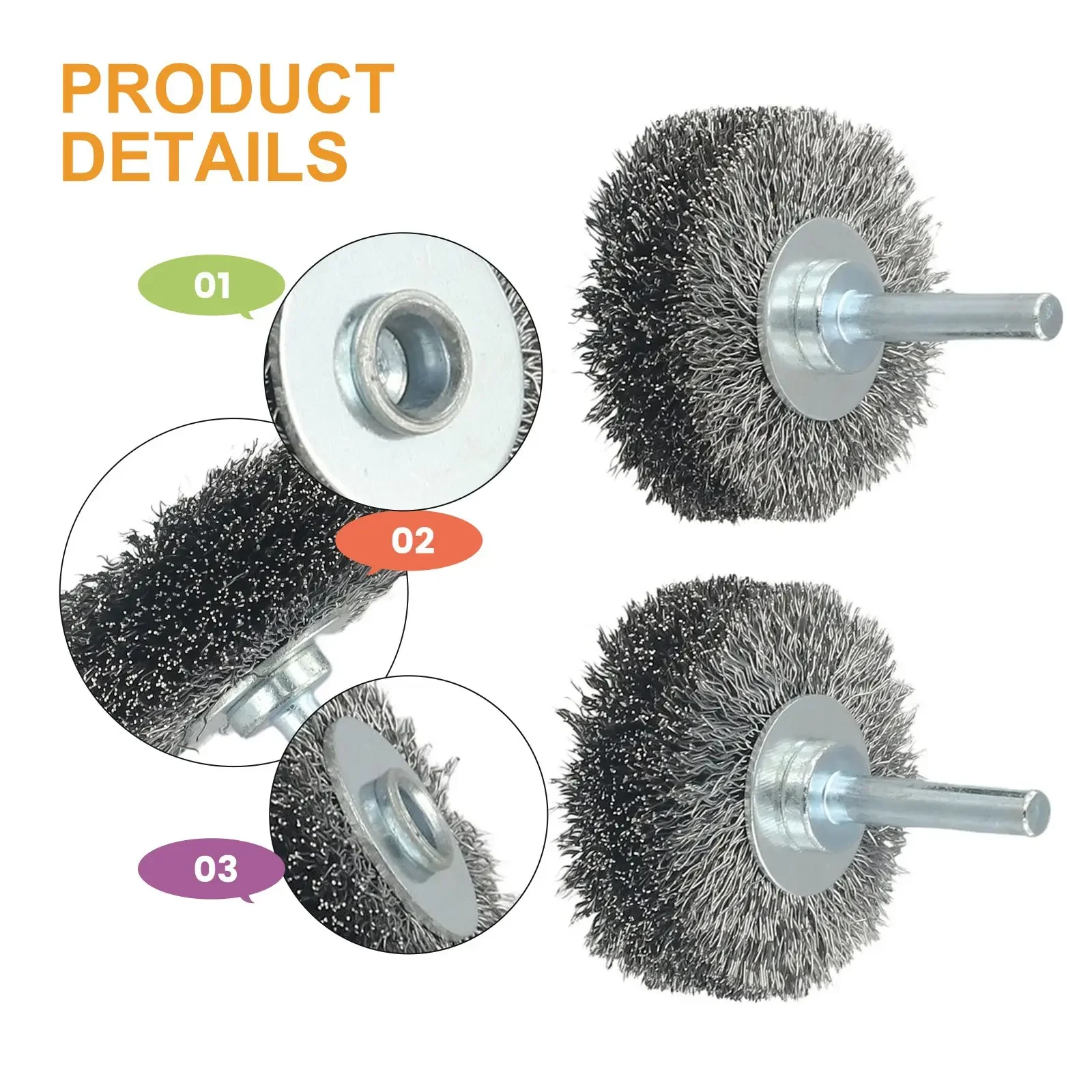 2pcs Steel Wire Brush Wheel Brush  For Grinder Metal Rust Removal Polishing Grinder Wire Brushes Rotary Tools Accessories