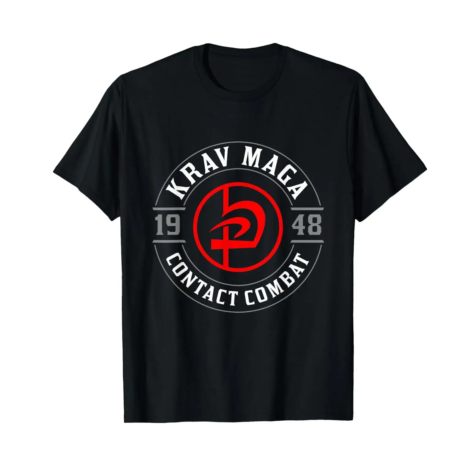 Old School Krav MAGA Hebräisches Symbol Logo T-Shirt Vintage Gewaschen Weich Bequem Streetwear Atmungsaktiv Stilvoll Dehnbar