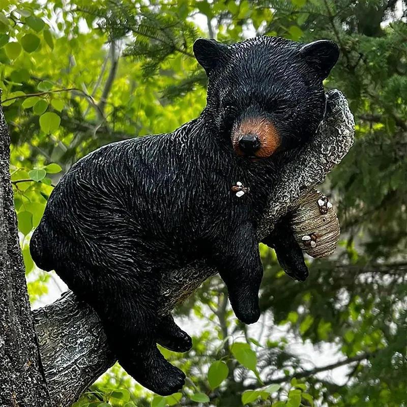 

Cute Bear Napping Hanging Out In A Tree Sculpture Funny Black Bear Cub Napping Hanging Out In A Tree Figurine