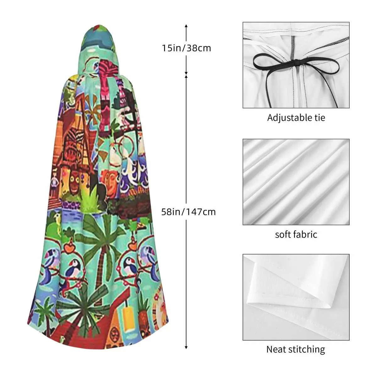 Capa larga con capucha para habitación Tiki encantada Original, disfraz Medieval de bruja, capa de Cosplay para Halloween, vampiro, adulto, Unisex