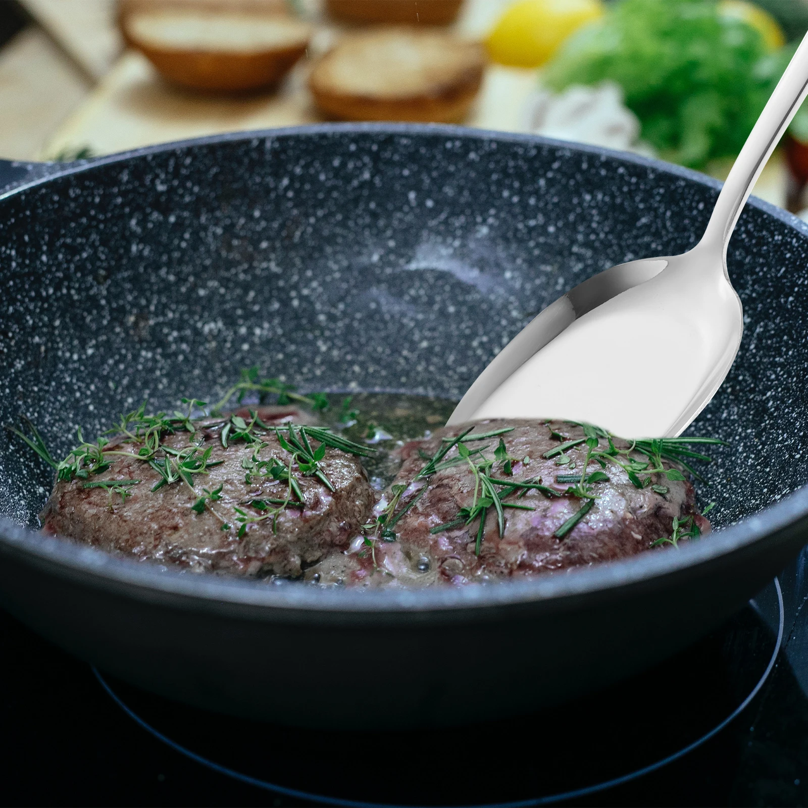

Stainless Steel Cooking Spatula Frying Small Kitchen Tool Non Stick Pan Serving