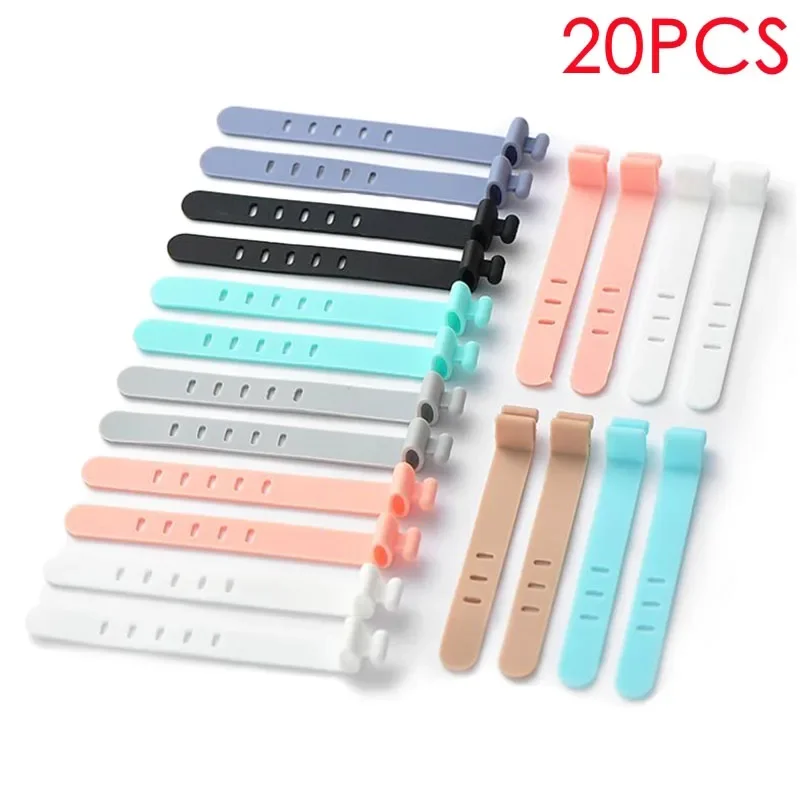 

20/4PCS Universal Cable Management Wire Cord Fixer Charger Organizer New Phone Cable Winder Wrap Earphone Clip Silicone Holder