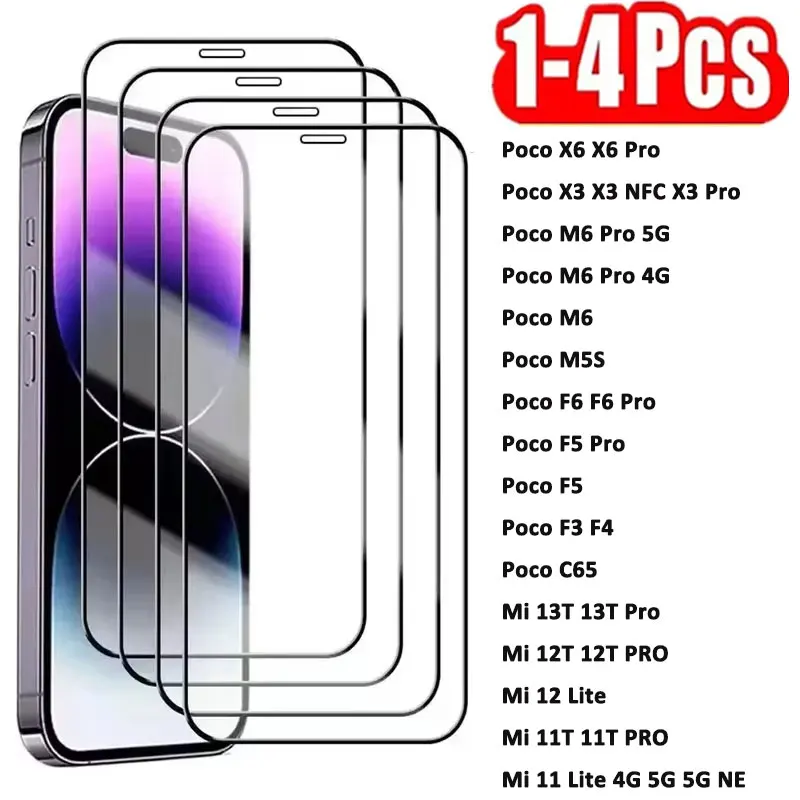 

Tempered Glass For Xiaomi Mi 11T 12T 13T 10T 12 11 Lite 5G NE Poco X3 Pro M6 X6 C65 M4 M3 F5 F6 F3 F4 X5 C55 Screen Protector