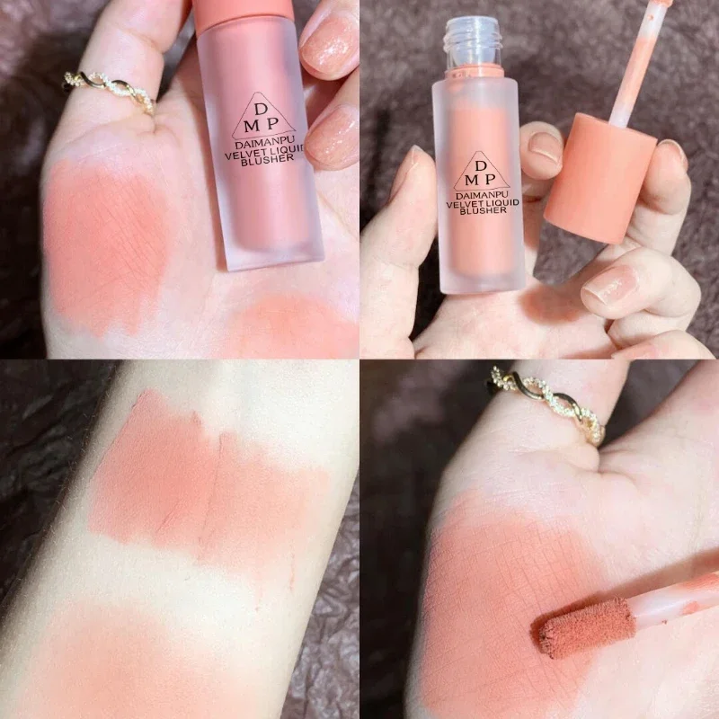 1 Stuks Vloeibare Blush Fluweel Matte Blusher Gezicht Pigment Blijvende Schoonheid Natuurlijke Crème Wangtint Oranje Perzik Blush Make-Up Maquiagem