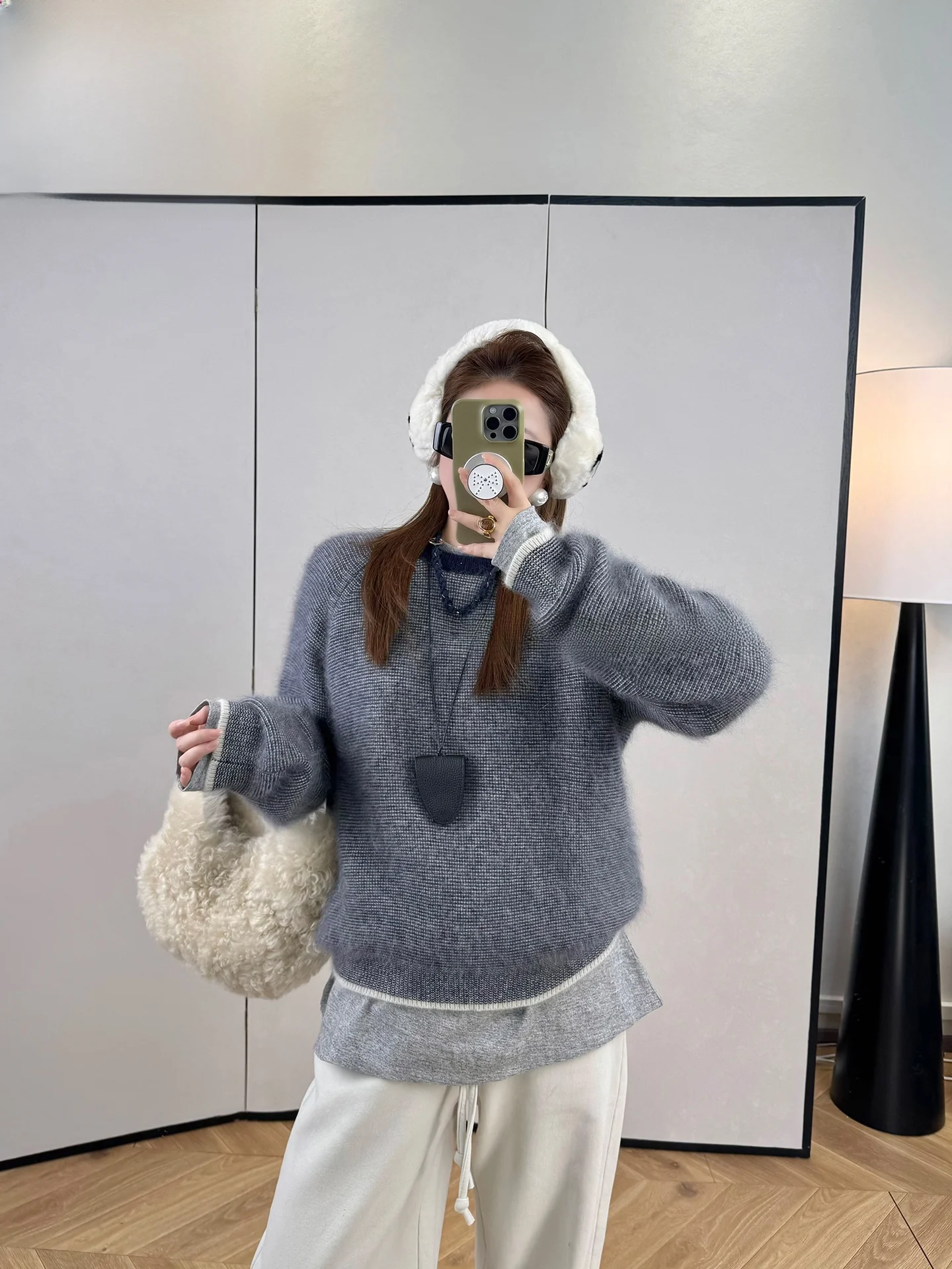 

Зимний свитер JONIbyBEB: высококачественный, мягкий, теплый, в полоску, из смесовой шерсти, с длинным ворсом, с подогревом, для повседневной носки, свободного кроя, вязаный