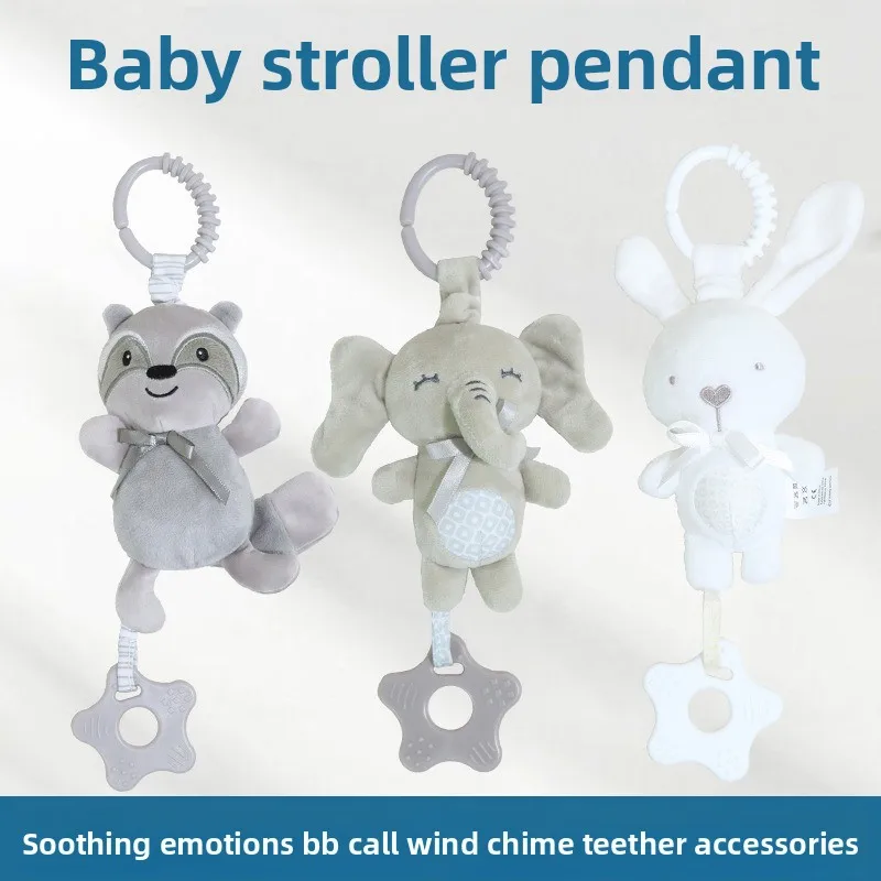 قلادة عربة أطفال بعمر 0-1 سنة، مع عربة معجون أسنان موسيقية معلقة ألعاب مهدئة للأطفال