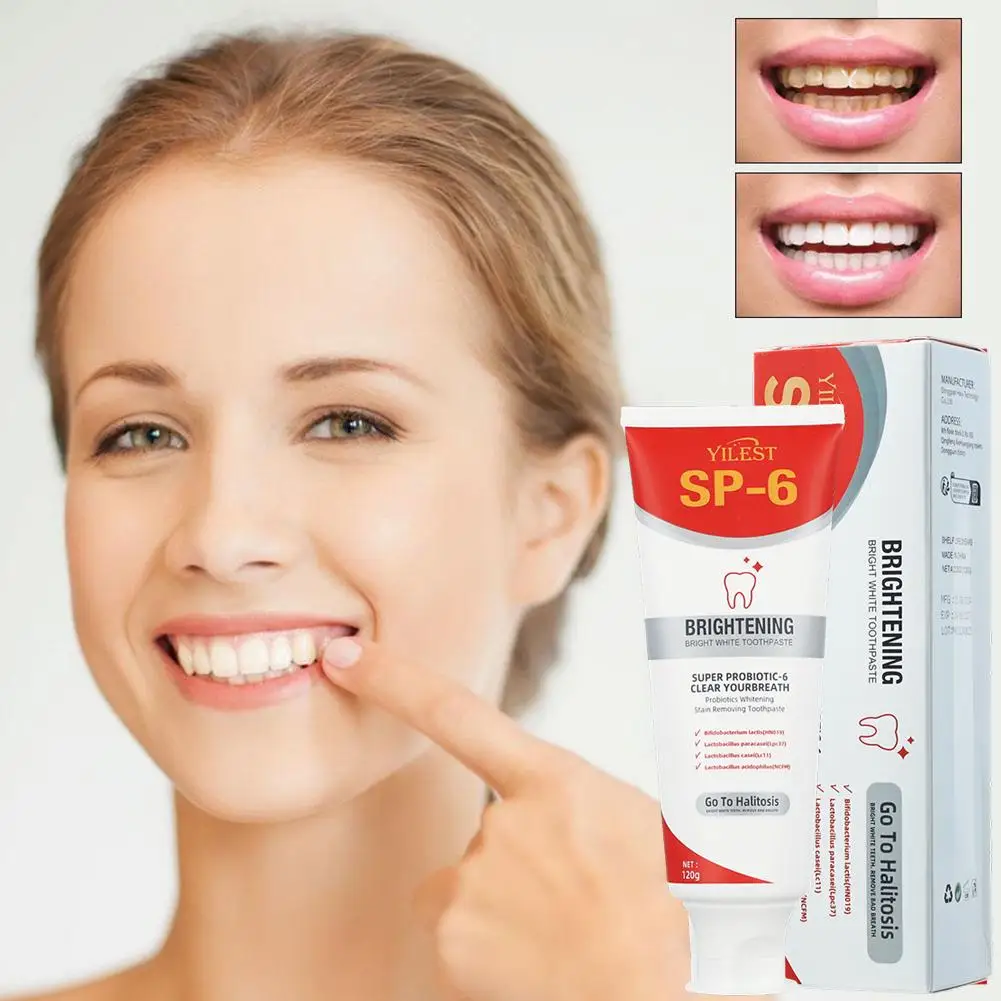 Sp 6 Ultra Whitening Sp 6 Toothpaste Ultra Whitening Toothpaste Sp - 6 Probiotic Brightening Toothpaste Deep Cleaning Care 120g