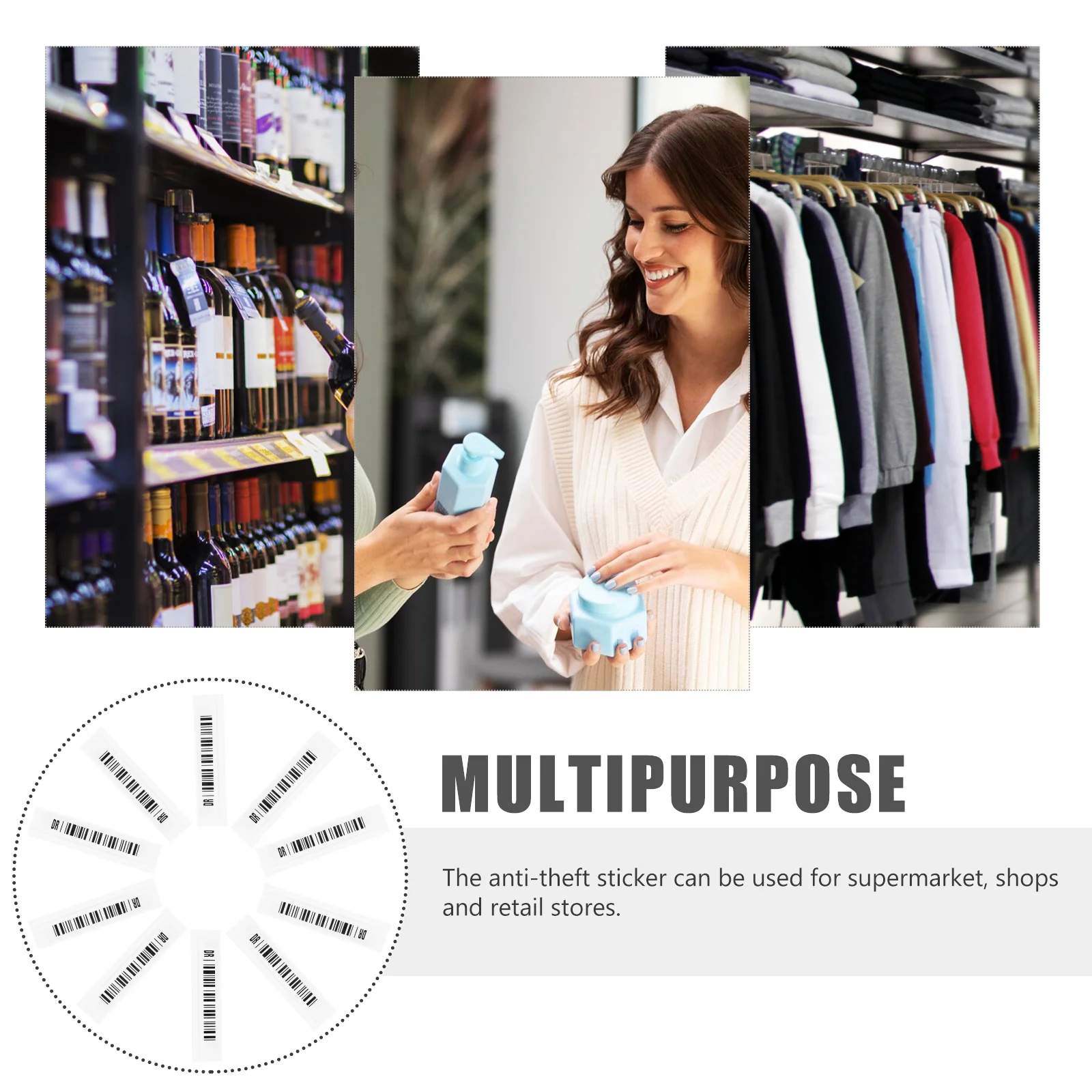 108 قطعة ملصقات خفيفة الوزن مضادة للسرقة تصميم بسيط ملصقات سلع السوبر ماركت ملصقات مضادة للسرقة #1