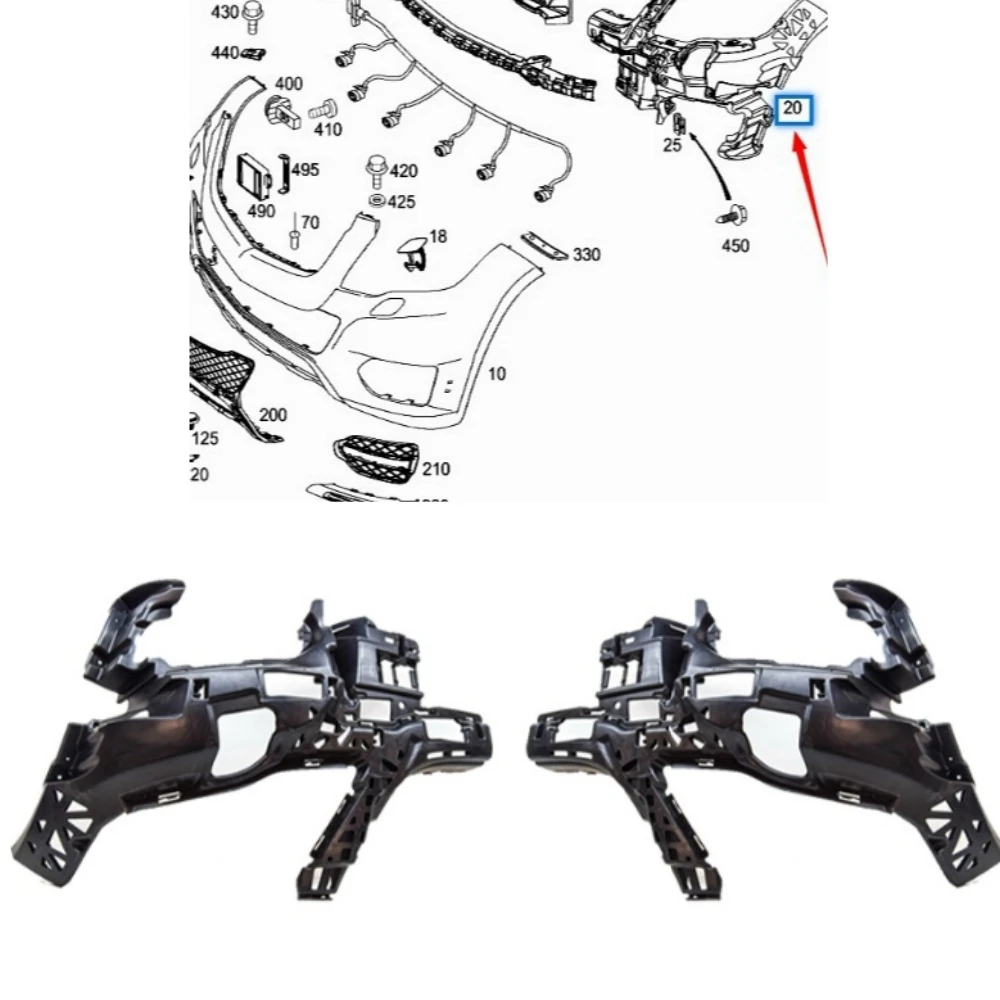 

Bumper bracket A2048855165 A2048855265 For Mercedes Benz GLK-CLASS X204 W204 GLK250 2013-2015 GLK350