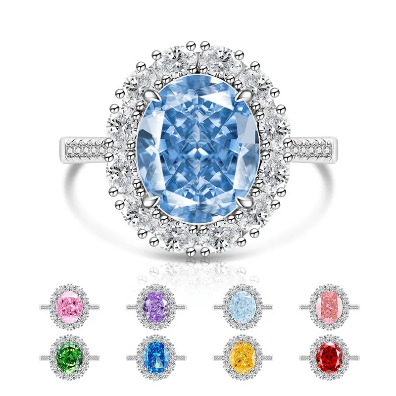 

Голубиное яйцо с ледяной огранкой, блестящий высокоуглеродистый бриллиант, стерлинговое серебро 925 пробы, роскошные женские кольца, ювелирные изделия